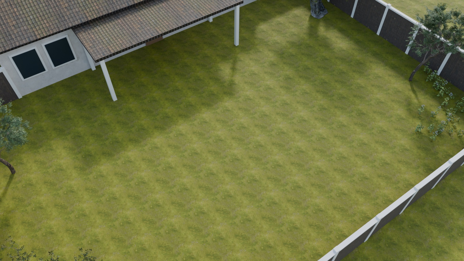 The same backyard before, no pool